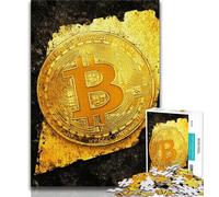 Jigsaw Puzzles for Adults 1000 Piece Puzzle Golden Bitcoin,Stress Reliever Difficult Challenge Unique Home Decor And Gifts (38x26cm)