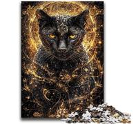 Jigsaw Puzzles for Adults 1000 Piece Puzzle Golden Black Leopard for Ages 14 And over Fun Games Fun Activities at Home, Birthday Gifts, Travel Gifts 50x75cm