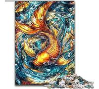 Jigsaw Puzzles for Adults 1000 Piece Puzzle Golden Carp,Stress Reliever Difficult Challenge Is Ideal As Gifts for The Whole Family 38x26cm