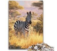 Jigsaw Puzzles for Adults 1000 Piece Puzzle Grassland Zebra Help The Brain Exercise Addictive Toys to Cultivate Patience Perfect Decoration 26x38cm