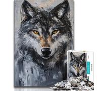 Jigsaw Puzzles for Adults 1000 Piece Puzzle Gray Wolf,Stress Reliever Staycation Kill Time Wishlist with Santa Claus 75x50cm