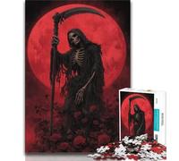 Jigsaw Puzzles for Adults 1000 Piece Puzzle Grim Reaper Skeleton,Challenging Game And Family Play Birthday Present,Gifts,Wall Art (75x50cm)