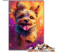Jigsaw Puzzles for Adults 1000 Piece Puzzle Happy Yorkshire Terrier, Help The Brain Exercise Addictive Toys to Cultivate Patience Perfect Decoration (Size 50x75cm)