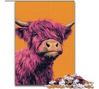 Jigsaw Puzzles for Adults 1000 Piece Puzzle Highland Cow, for Age 14 Years And over Home Decor As A Gift for The Whole Family And Friends (Size 50x75cm)