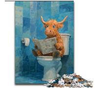 Jigsaw Puzzles for Adults 1000 Piece Puzzle Highland Cow Learning Educational Toys Fun at Home Activities, Birthday Present,Travel Gifts 50x75cm