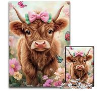 Jigsaw Puzzles for Adults 1000 Piece Puzzle Highland Cow Wooden Jigsaw Puzzles Learning Educational Toys,is Ideal As Gifts for The Whole Family for Ages 14+ 50X75CM