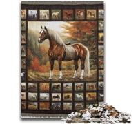 Jigsaw Puzzles for Adults 1000 Piece Puzzle Horse Collage Challenging Game And Family Play Secret Santa Gifts 50x75cm