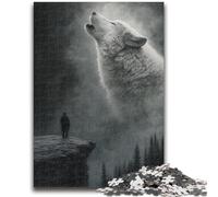 Jigsaw Puzzles for Adults 1000 Piece Puzzle Howling Wolf Help The Brain Exercise Addictive Toys to Cultivate Patience Perfect Decoration 50x75cm