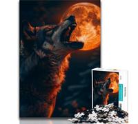 Jigsaw Puzzles for Adults 1000 Piece Puzzle Howling Wolf,Help The Brain Exercise Addictive Toys to Cultivate Patience Artists Collection,Fine Art 38X26CM