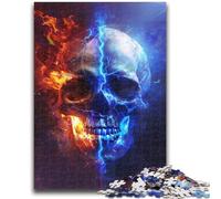 Jigsaw Puzzles for Adults 1000 Piece Puzzle Ice And Fire Skulls for And from 14 Years And over Play Toys Because It Is Ideal As A Gift for The Whole Family 50x75cm