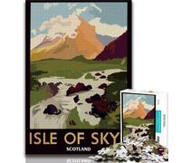 Jigsaw Puzzles for Adults 1000 Piece Puzzle Isle of Skye Scotland Art, Family Challenge Toys,Enhance Love between Couples for Ages 14+ 38x26cm