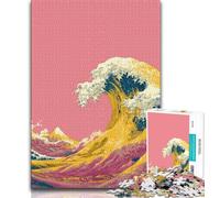 Jigsaw Puzzles for Adults 1000 Piece Puzzle Japanese Style Waves,Educational Family Game Wall Decoration Unique Birthday And Xmas Gifts (75x50cm)