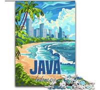 Jigsaw Puzzles for Adults 1000 Piece Puzzle Java Island Indonesia, Family Game Stress Reliever Difficult Challenge Enhance Love between Couples 26x38cm