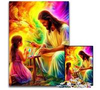 Jigsaw Puzzles for Adults 1000 Piece Puzzle Jesus And The Little Girl Cardboard Jigsaw Puzzles for Home Decor, Family Fun, Ages 14+ 26X38CM