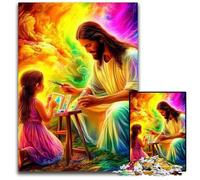 Jigsaw Puzzles for Adults 1000 Piece Puzzle Jesus And The Little Girl Wooden Jigsaw Puzzles Perfect for Christmas, Halloween, Easter, New Year 50X75CM