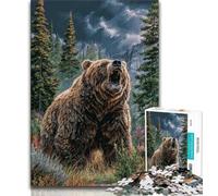 Jigsaw Puzzles for Adults 1000 Piece Puzzle Jungle Grizzly,Family Activity Fun at Home Activities,Birthday Present,Travel Gifts 38x52cm