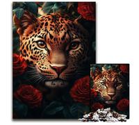 Jigsaw Puzzles for Adults 1000 Piece Puzzle Jungle Leopard Wooden Jigsaw Puzzles Learning Educational Toys,is Ideal As Gifts for The Whole Family for Ages 14+ 50X75CM