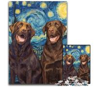 Jigsaw Puzzles for Adults 1000 Piece Puzzle Labrador Under The Stars Puzzle Learning Educational Toys,is Ideal As Gifts for The Whole Family for Ages 14+ 26X38CM
