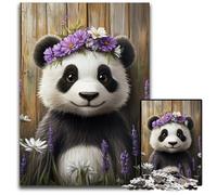 Jigsaw Puzzles for Adults 1000 Piece Puzzle Lavender Panda Wooden Jigsaw Puzzles Perfect for Christmas, Halloween, Easter, New Year 50X75CM