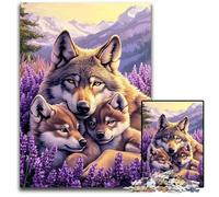Jigsaw Puzzles for Adults 1000 Piece Puzzle Lavender Wolf Wooden Jigsaw Puzzles for Home Decor, Family Fun, Ages 14+ 50X75CM