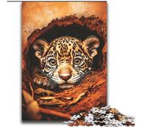 Jigsaw Puzzles for Adults 1000 Piece Puzzle Leopard in The Cave,learning Educational for Is Ideal As A Gift for The Whole Family 38x52cm