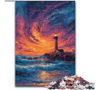 Jigsaw Puzzles for Adults 1000 Piece Puzzle Lighthouse at Sunset, Family Entertainment Toys Is Ideal As Gifts for The Whole Family for 14+ (Size 50x75cm)