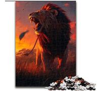 Jigsaw Puzzles for Adults 1000 Piece Puzzle Lion at Sunset, Help The Brain Exercise Addictive Toys to Cultivate Patience Enhance Memory (Size 50x75cm)