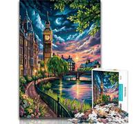 Jigsaw Puzzles for Adults 1000 Piece Puzzle London at Night,Family Activity Fun at Home Activities,Birthday Present,Travel Gifts (75x50cm)