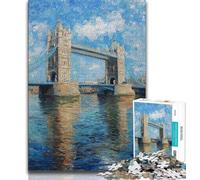 Jigsaw Puzzles for Adults 1000 Piece Puzzle London Bridge Oil Painting,Family Activity Fun at Home Activities,Birthday Present,Travel Gifts 50x75cm