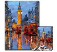 Jigsaw Puzzles for Adults 1000 Piece Puzzle London City Street Scene Cardboard Puzzles for Home Decor, Family Fun, Ages 14+ 26X38CM