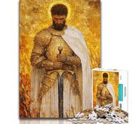 Jigsaw Puzzles for Adults 1000 Piece Puzzle Majestic Knight,Stress Reliever Difficult Challenge Every Piece Is Unique - Challenging Family Fun Game (75x50cm)