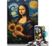 Jigsaw Puzzles for Adults 1000 Piece Puzzle Mona Lisa Sunflower,Stress Reliever Difficult Challenge Unique Home Decor And Gifts (38x26cm)