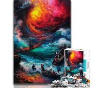 Jigsaw Puzzles for Adults 1000 Piece Puzzle Mysterious Waves,Family Game Stress Reliever Difficult Challenge Enhance Love between Couples (75x50cm)