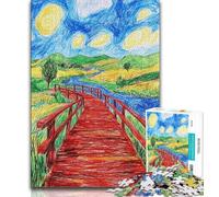 Jigsaw Puzzles for Adults 1000 Piece Puzzle Night Sky Bridge,Help The Brain Exercise Addictive Toys to Cultivate Patience Artists Collection,Fine Art (75x50cm)