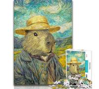 Jigsaw Puzzles for Adults 1000 Piece Puzzle Night Sky-style Capybara,Stress Reliever Difficult Challenge Every Piece Is Unique - Challenging Family Fun Game (75x50cm)