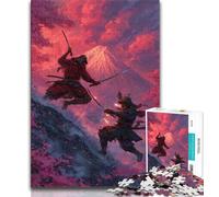 Jigsaw Puzzles for Adults 1000 Piece Puzzle Ninja at The Foot of Mount Fuji,Educational Family Game Wall Decoration Unique Birthday And Xmas Gifts (38x26cm)
