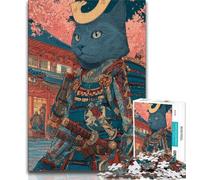 Jigsaw Puzzles for Adults 1000 Piece Puzzle Ninja Cat,Stress Reliever Difficult Challenge Unique Home Decor And Gifts (38x26cm)