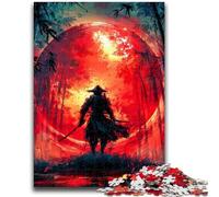 Jigsaw Puzzles for Adults 1000 Piece Puzzle Ninja Under The Blood Moon Stress Reliever Difficult Challenge Enhance Love between Couples 26x38cm