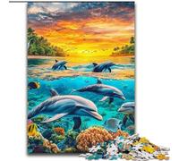 Jigsaw Puzzles for Adults 1000 Piece Puzzle Ocean Dolphin, for And 14 Years And over for Educational Game Challenge Toy Gift for Birthdays (Size50x75cm)