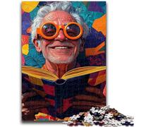 Jigsaw Puzzles for Adults 1000 Piece Puzzle Old Man Reading A Book Stress Reliever Difficult Challenge Is Ideal As Gifts for The Whole Family 50x75cm