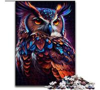 Jigsaw Puzzles for Adults 1000 Piece Puzzle Owl Colorful, Challenging Difficult with Fully Interlocking Randomly Shaped Pieces (Size 50x75cm)