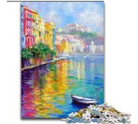 Jigsaw Puzzles for Adults 1000 Piece Puzzle Painting of Napoli Italy Waterfront, Toy Intellectual Game Enhance Love between Couples for Ages 14+ (Size 50x75cm)