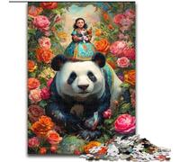 Jigsaw Puzzles for Adults 1000 Piece Puzzle Panda And Flowers, Help The Brain Exercise Addictive Toys to Cultivate Patience Perfect Decoration (Size 50x75cm)