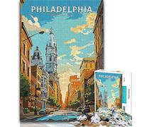 Jigsaw Puzzles for Adults 1000 Piece Puzzle Philadelphia Pennsylvania,Help The Brain Exercise Addictive Toys to Cultivate Patience Artists Collection,Fine Art (38x26cm)
