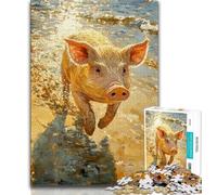 Jigsaw Puzzles for Adults 1000 Piece Puzzle Pig Baby Oil Painting,Challenging Game And Family Play Birthday Present,Gifts,Wall Art (75x50cm)