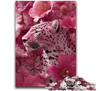 Jigsaw Puzzles for Adults 1000 Piece Puzzle Pink Leopard Challenging Game And Family Play Secret Santa Gifts 38x26cm