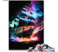 Jigsaw Puzzles for Adults 1000 Piece Puzzle Pirate Ship Colorful, Toy Intellectual Game Enhance Love between Couples for Ages 14+ (Size 50x75cm)