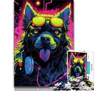 Jigsaw Puzzles for Adults 1000 Piece Puzzle Psychedelic Poodle,Help The Brain Exercise Addictive Toys to Cultivate Patience Artists Collection,Fine Art 38X26CM