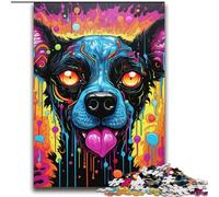 Jigsaw Puzzles for Adults 1000 Piece Puzzle Psychedelic The Hyena,Stress Reliever Staycation Kill Time Wishlist with Santa Claus 38x52cm