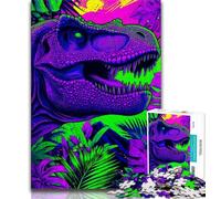 Jigsaw Puzzles for Adults 1000 Piece Puzzle Psychedelic Tyrannosaurus Rex,Family Activity Fun at Home Activities,Birthday Present,Travel Gifts 38x26cm